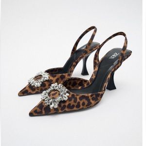 Zara Embellished Slingback Heel - Size 8 (Fit like a 8.5/9)